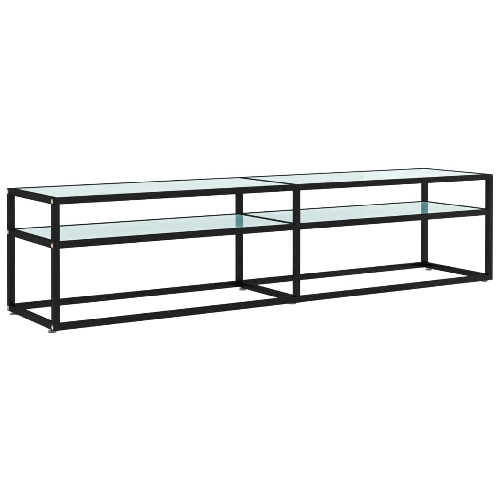 Tv-meubel 160x40x40,5 gehard glas zwart