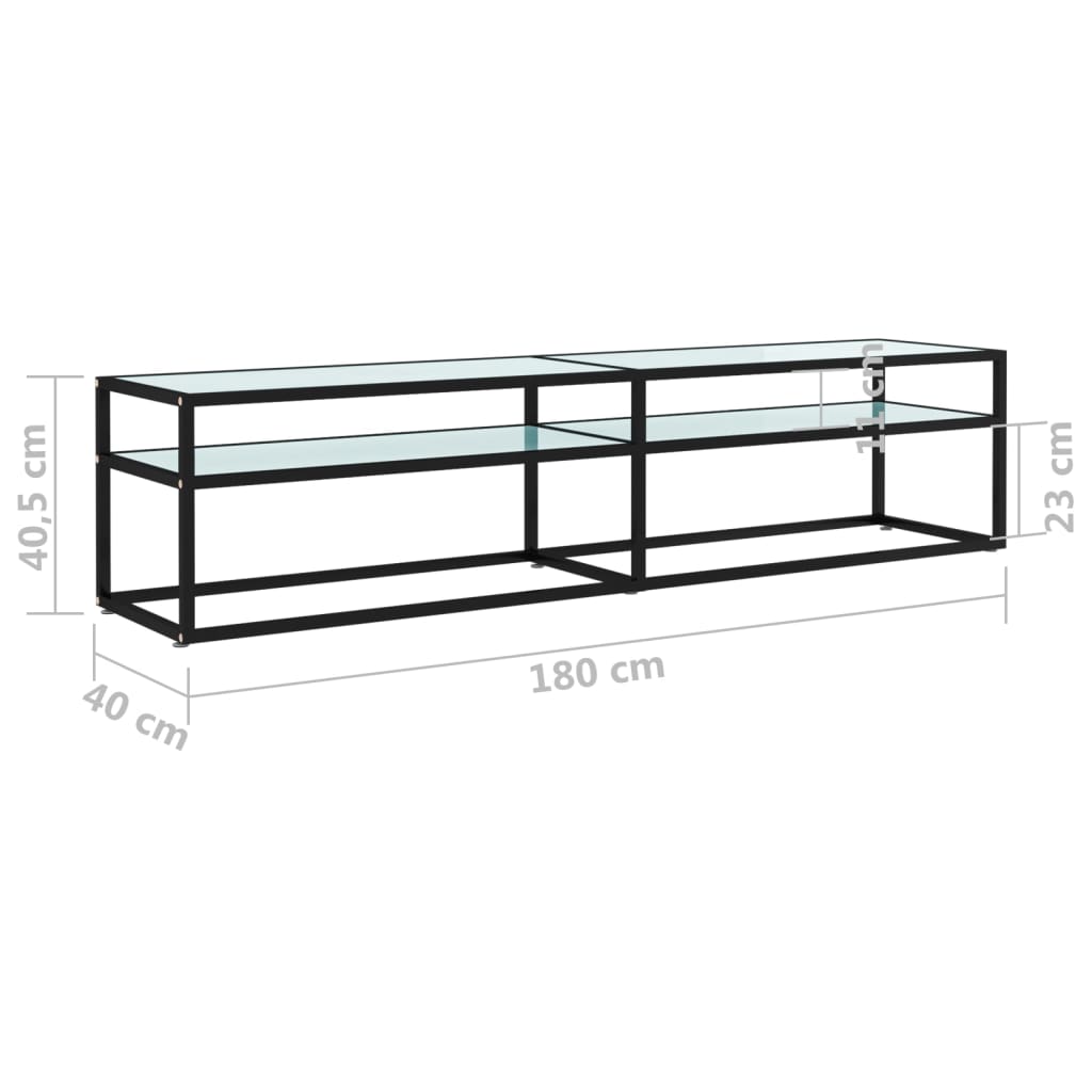 Tv-meubel 160x40x40,5 gehard glas zwart