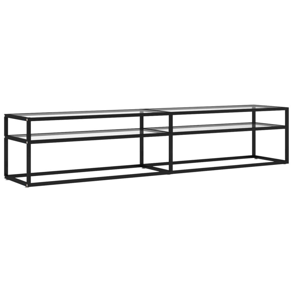 Tv-meubel 160x40x40,5 gehard glas zwart