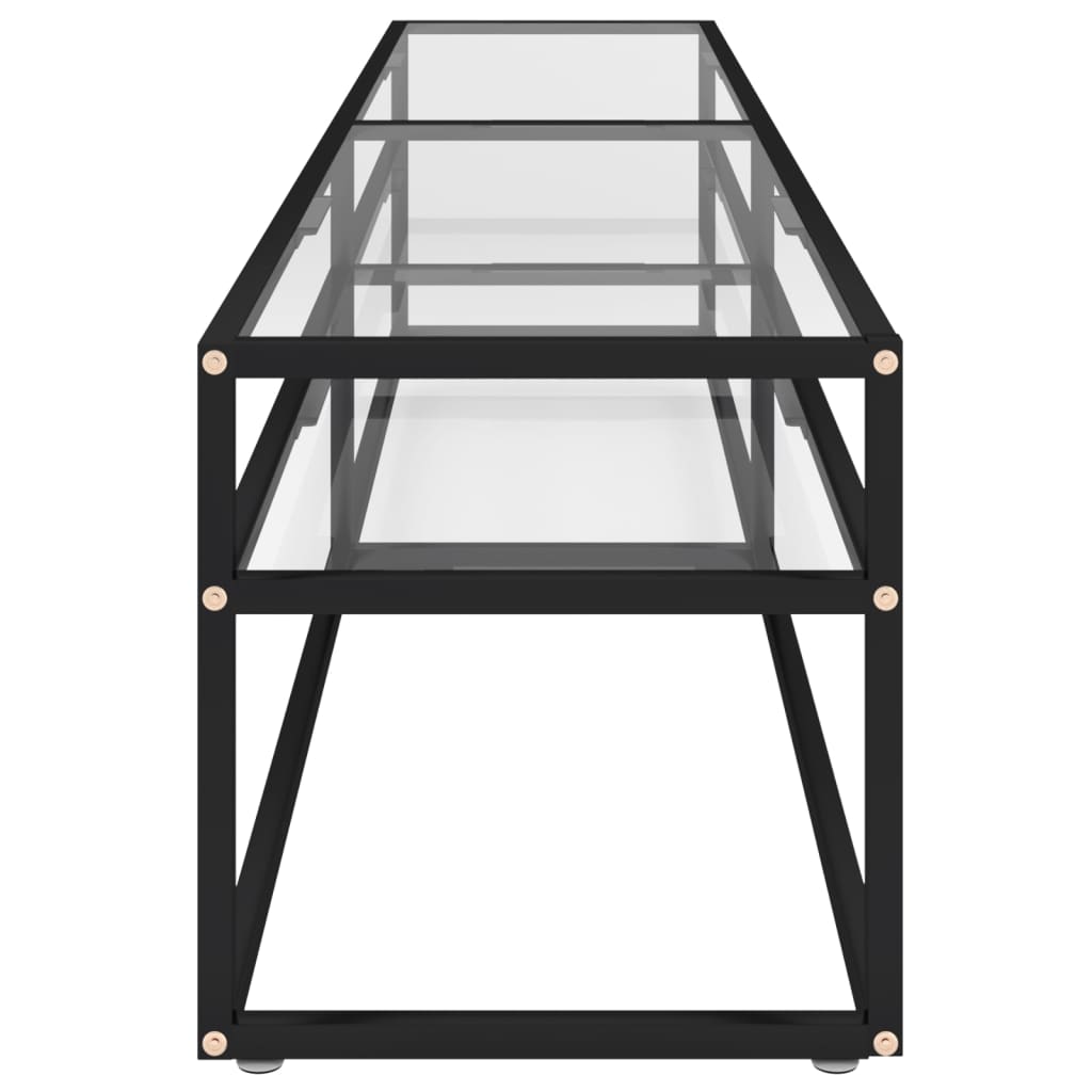 Tv-meubel 160x40x40,5 gehard glas zwart