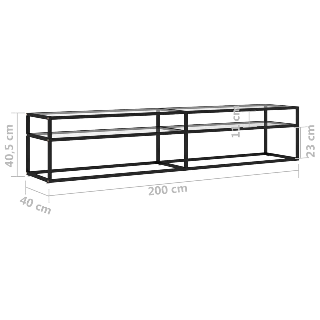 Tv-meubel 160x40x40,5 gehard glas zwart