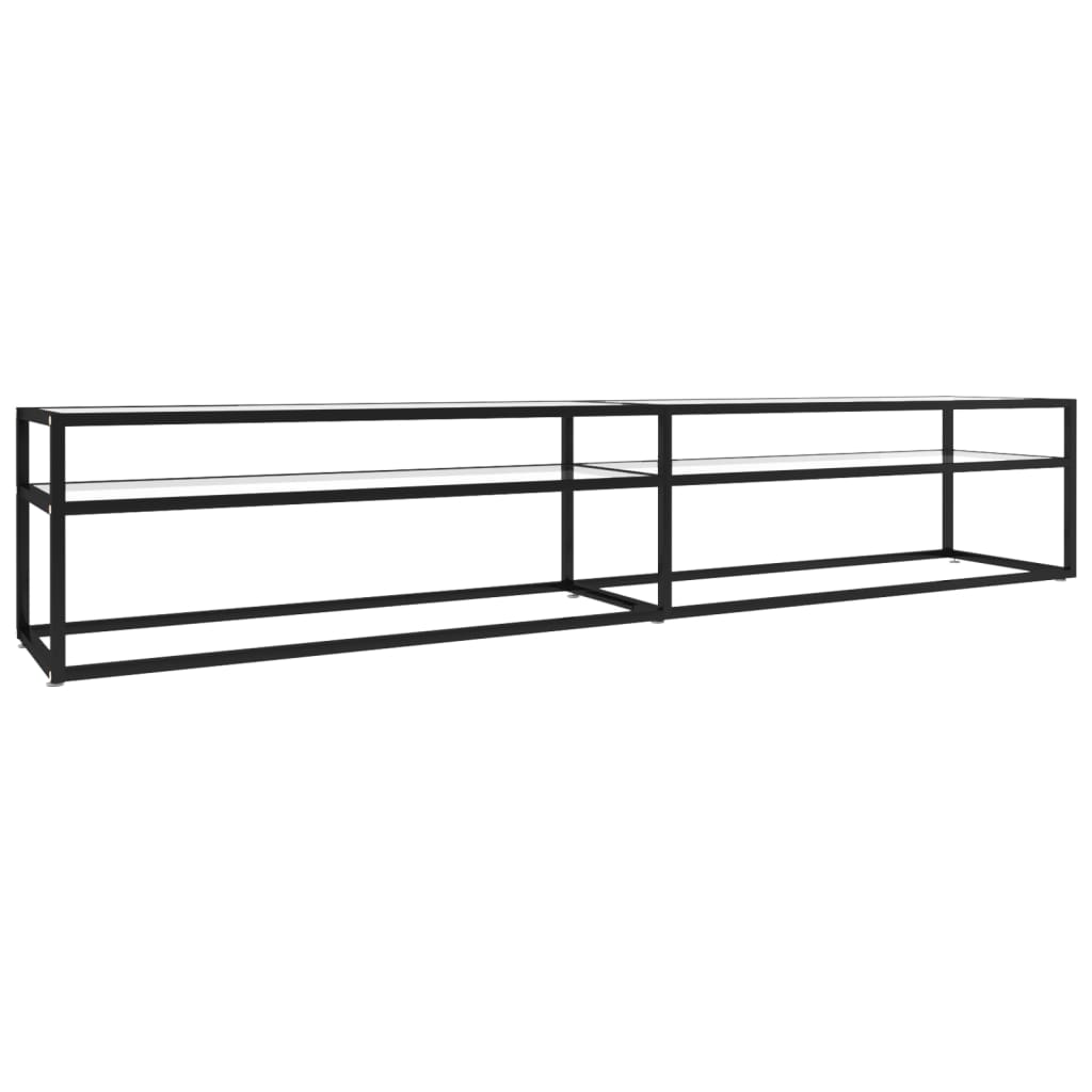 Tv-meubel 160x40x40,5 gehard glas zwart