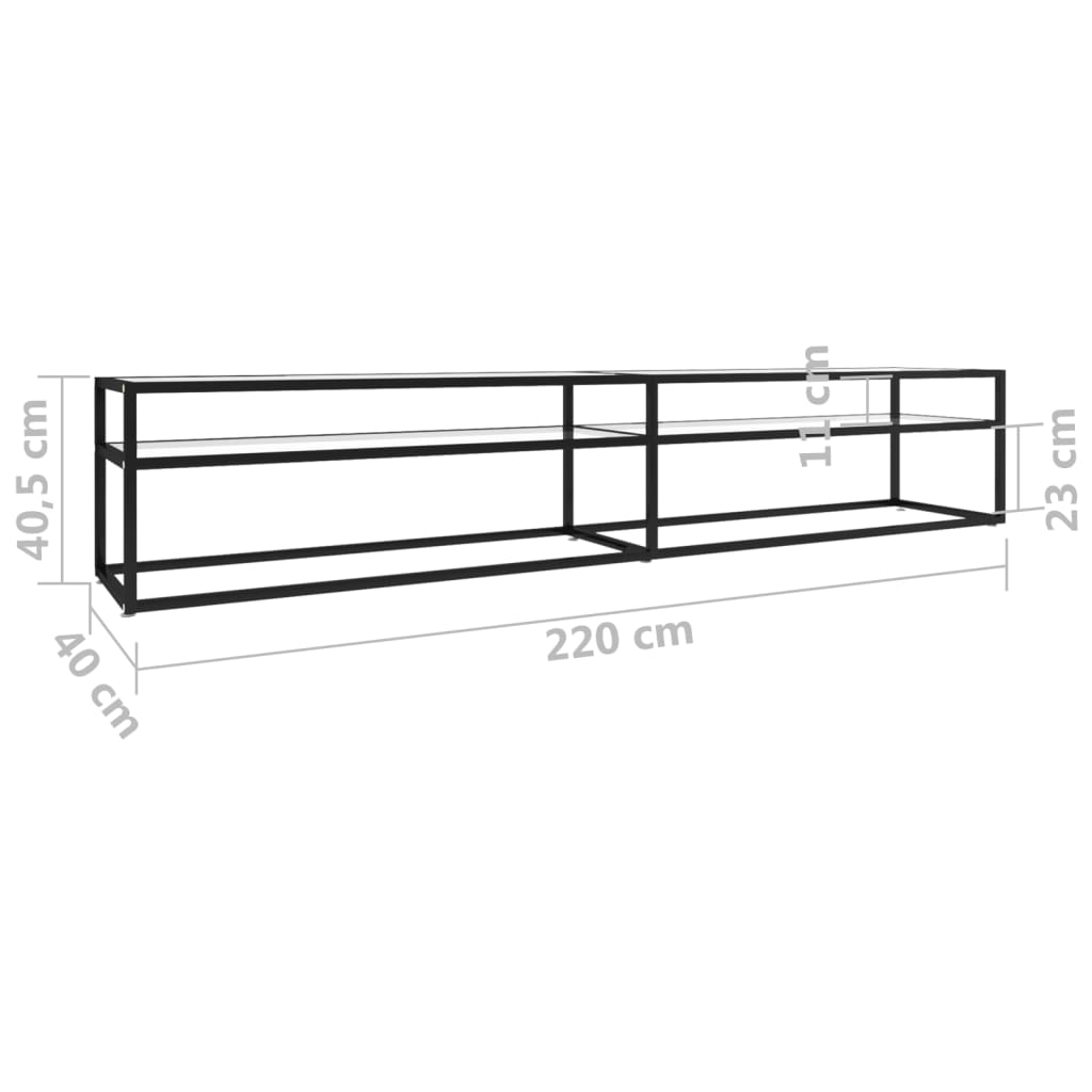 Tv-meubel 160x40x40,5 gehard glas zwart