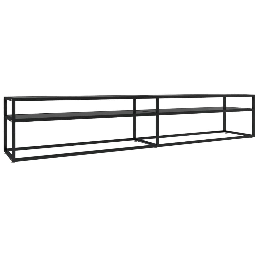 Tv-meubel 160x40x40,5 gehard glas zwart