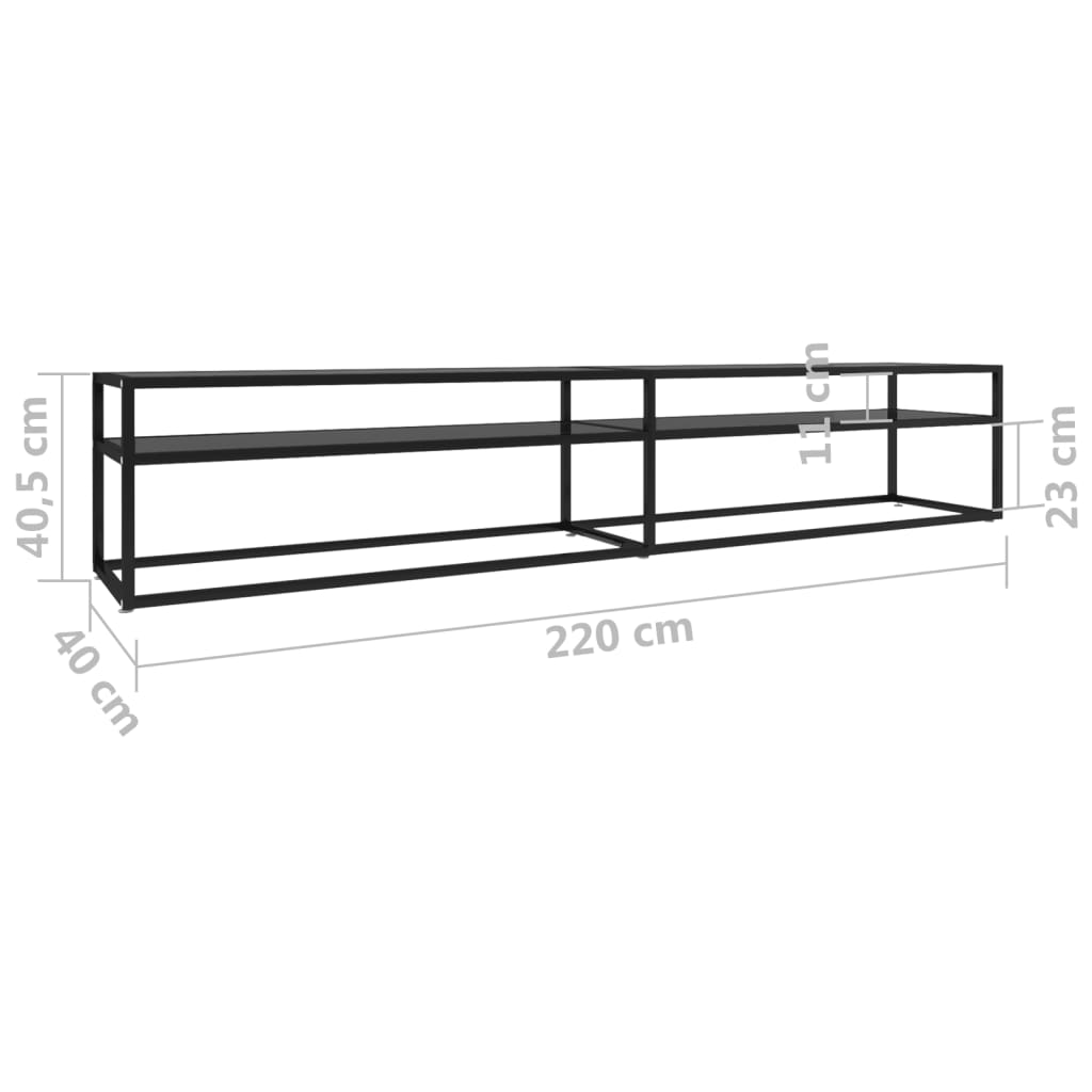 Tv-meubel 160x40x40,5 gehard glas zwart