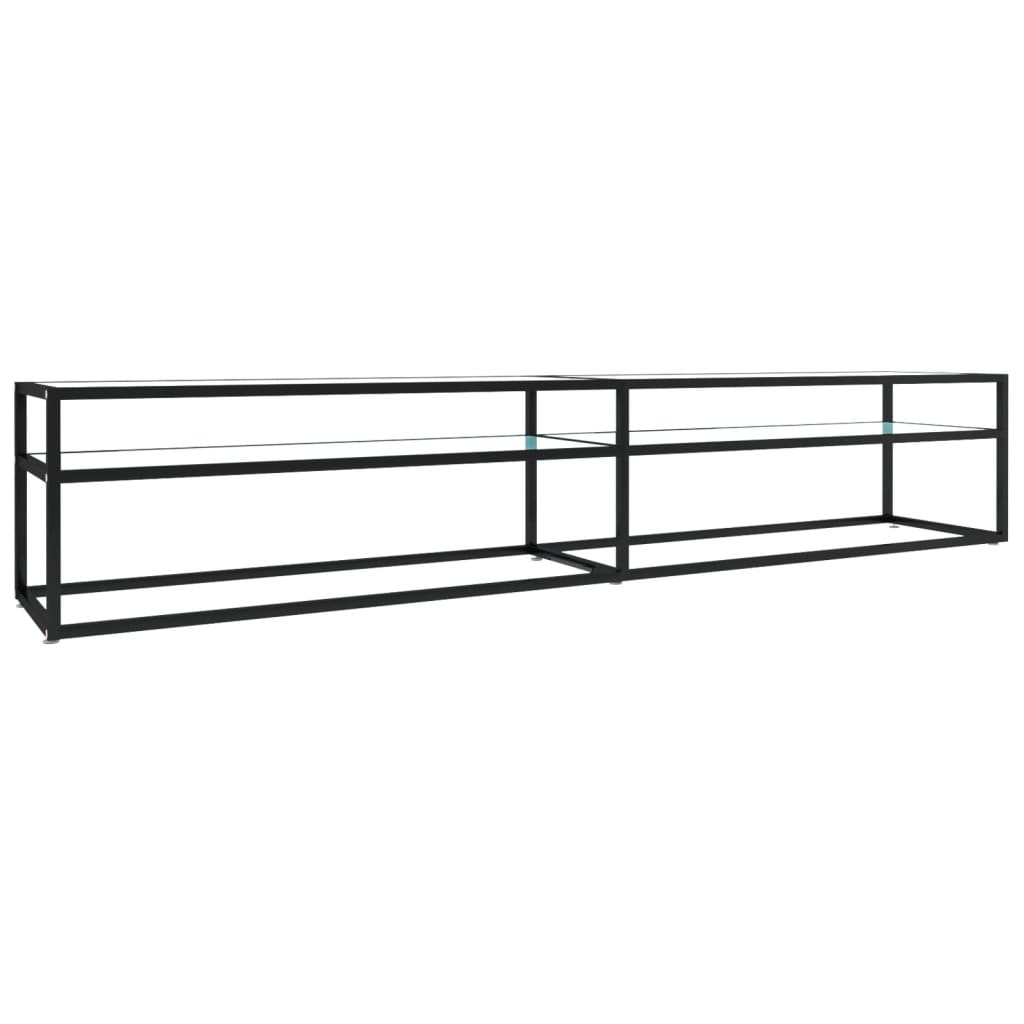 Tv-meubel 200x40x40,5 cm gehard glas witmarmerkleurig