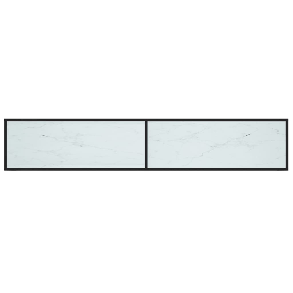 Tv-meubel 200x40x40,5 cm gehard glas witmarmerkleurig