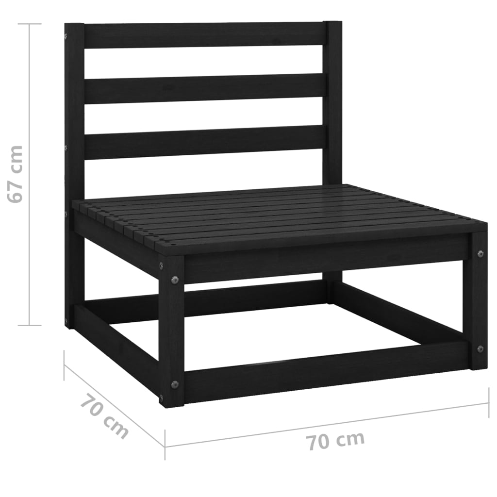 3-delige Loungeset met kussens massief grenenhout