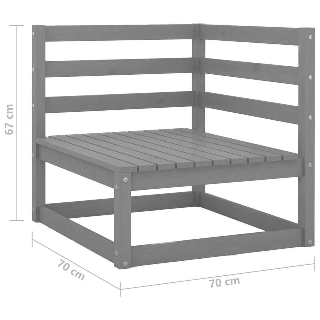 3-delige Loungeset massief grenenhout