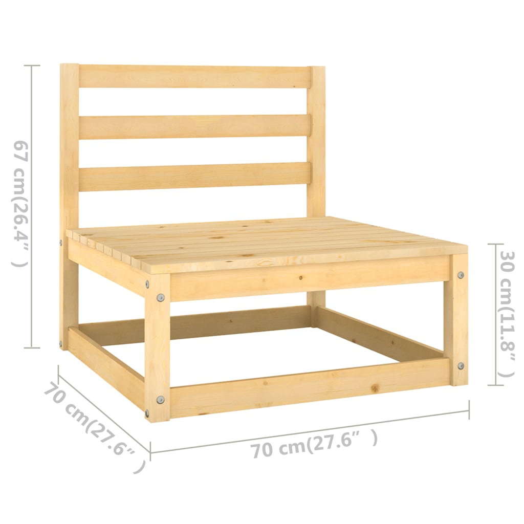 7-delige Loungeset massief grenenhout