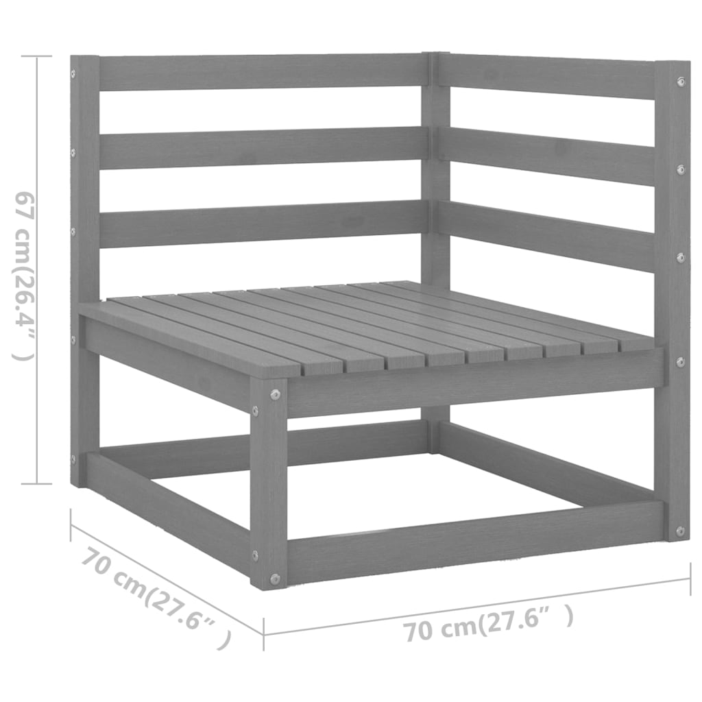 11-delige Loungeset met antracietkleurige kussens grenenhout