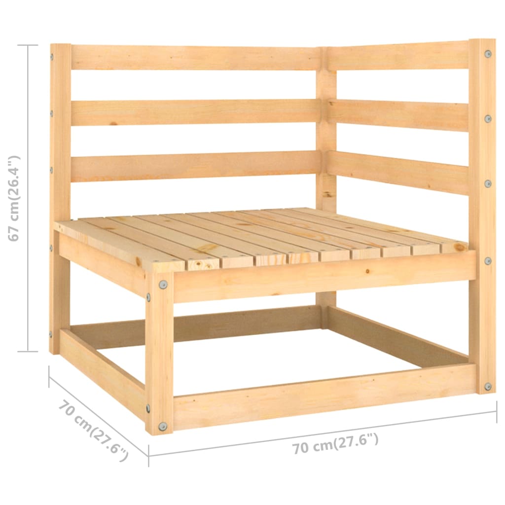 4-delige Loungeset met kussens massief grenenhout