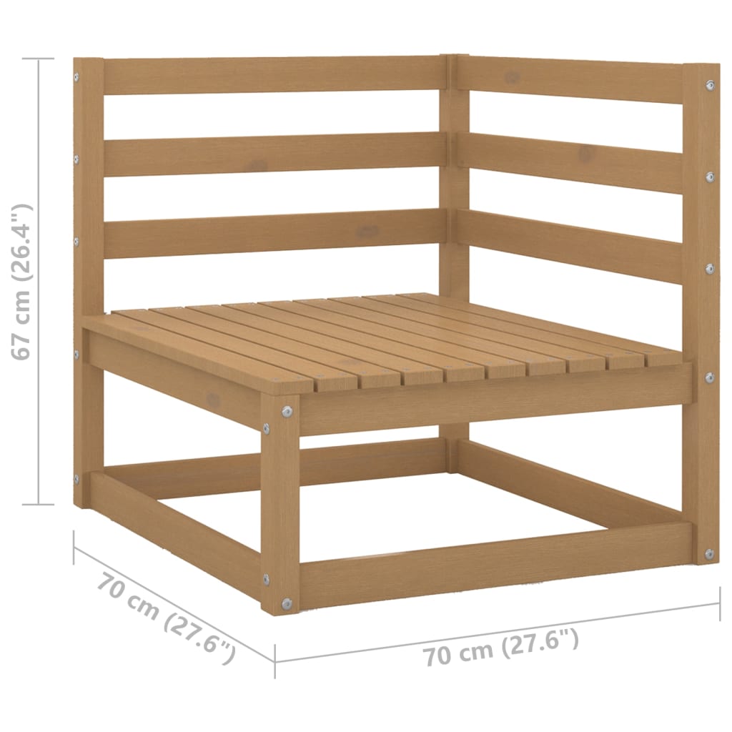 4-delige Loungeset met kussens massief grenenhout