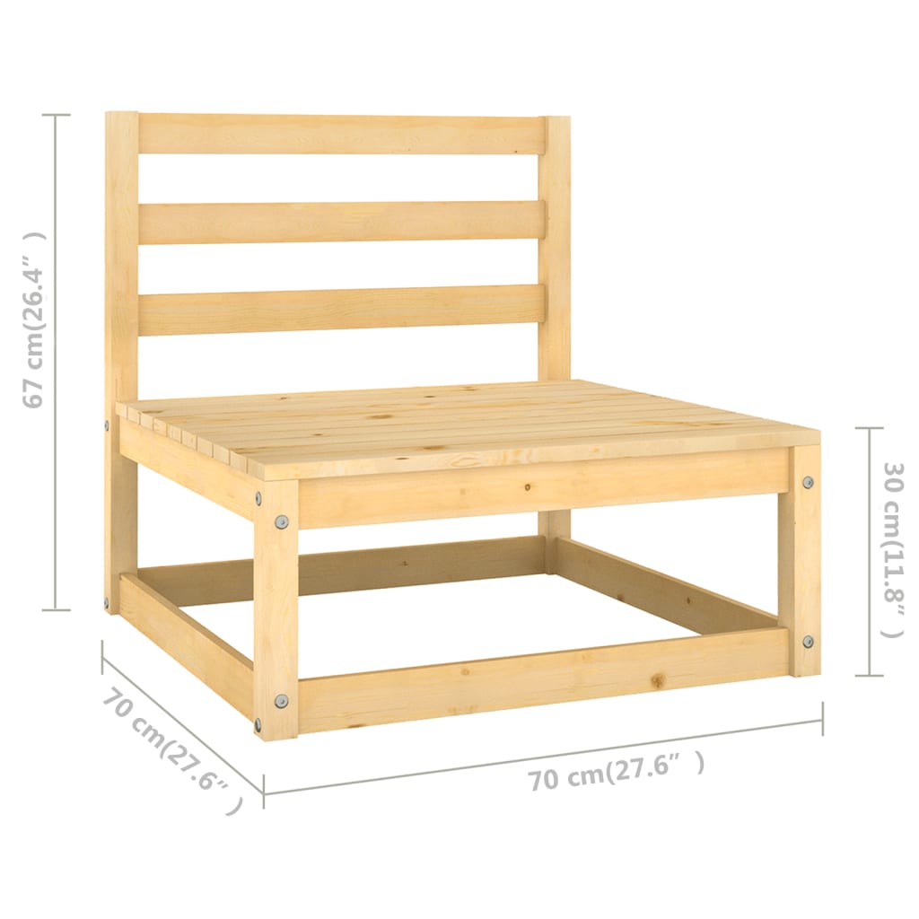 5-delige Loungeset met kussens massief grenenhout