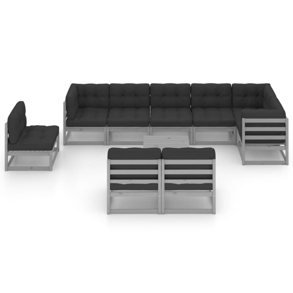 10-delige Loungeset massief grenenhout