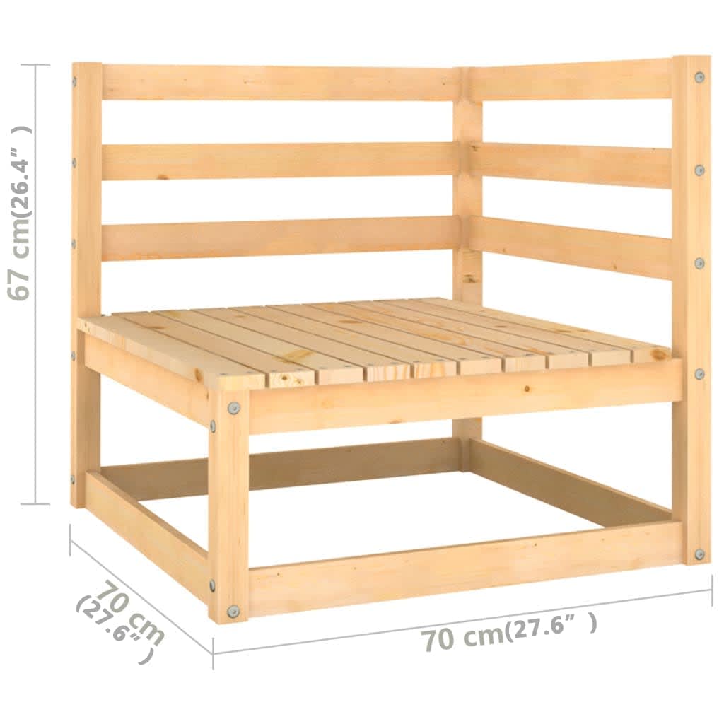 9-delige Loungeset massief grenenhout