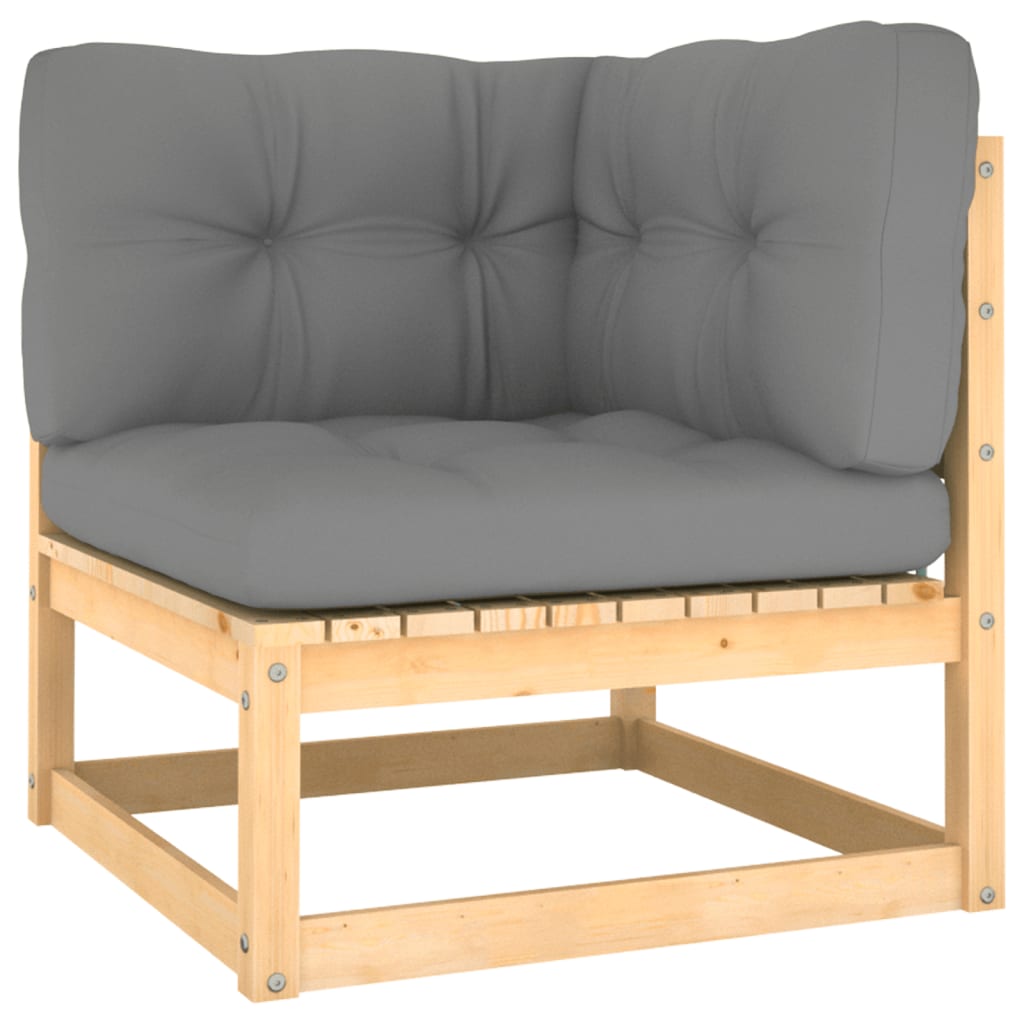 10-piece lounge set with solid pine wood cushions