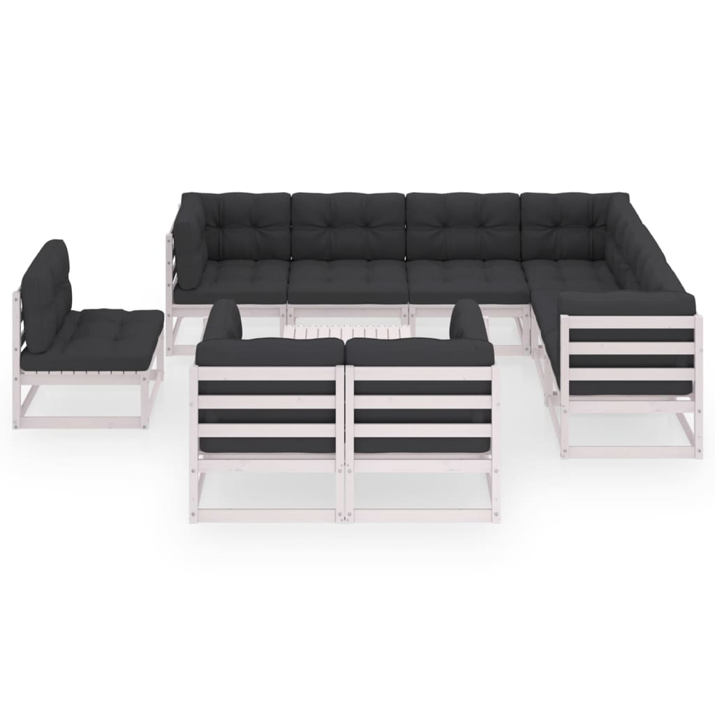 10-piece lounge set with solid pine wood cushions