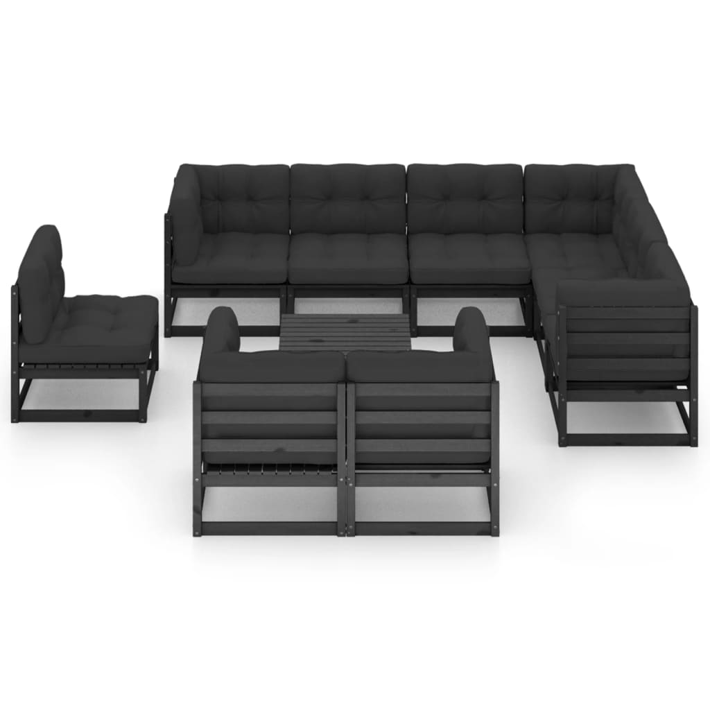 10-piece lounge set with solid pine wood cushions