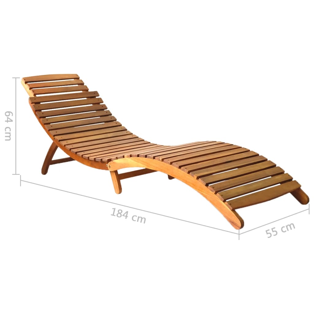 Ligbed 184x55x64 cm massief acaciahout