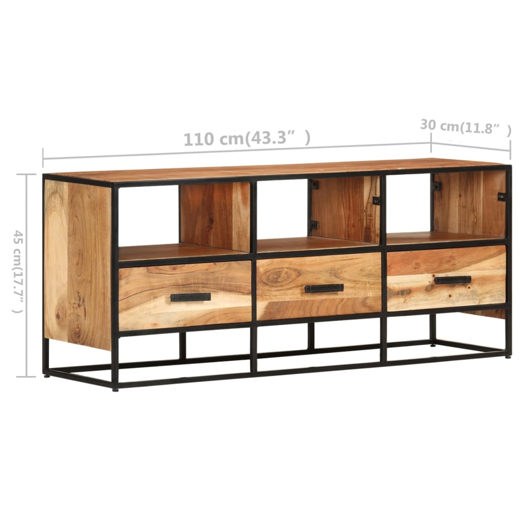 Tv-meubel 110x30x45 cm massief acaciahout