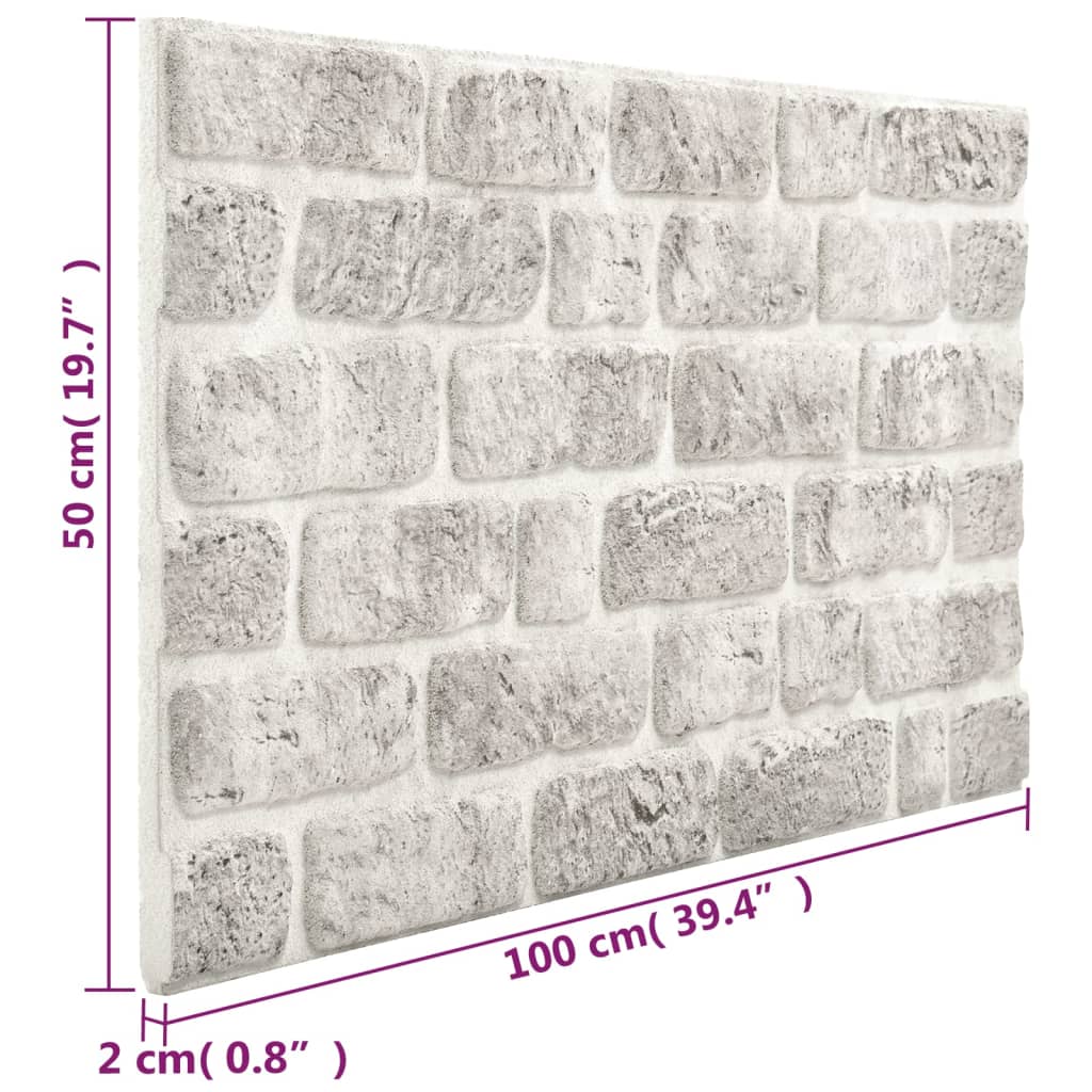10 st Wandpanelen 3D grijze baksteen EPS
