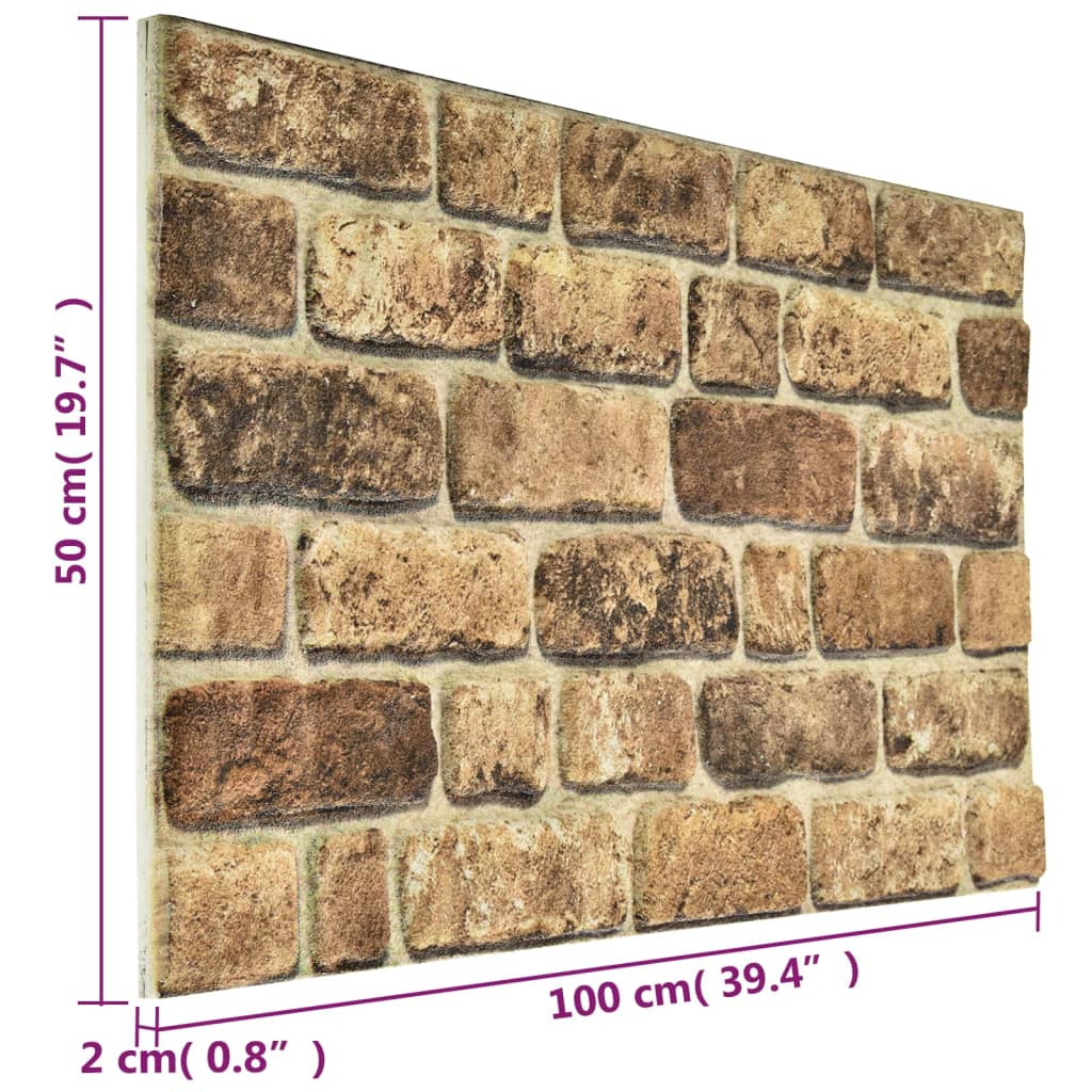 10 st Wandpanelen 3D bruine baksteen EPS