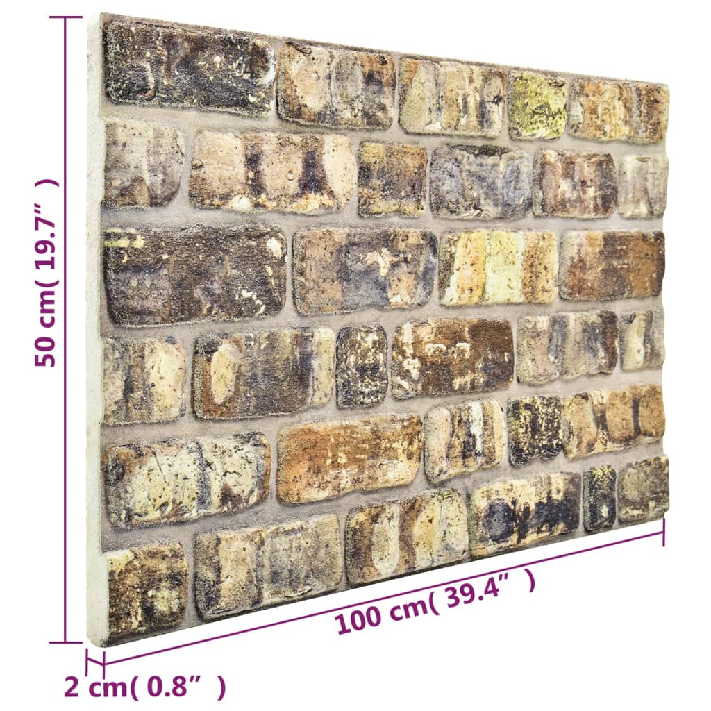 10 st Wandpanelen 3D grijze baksteen EPS