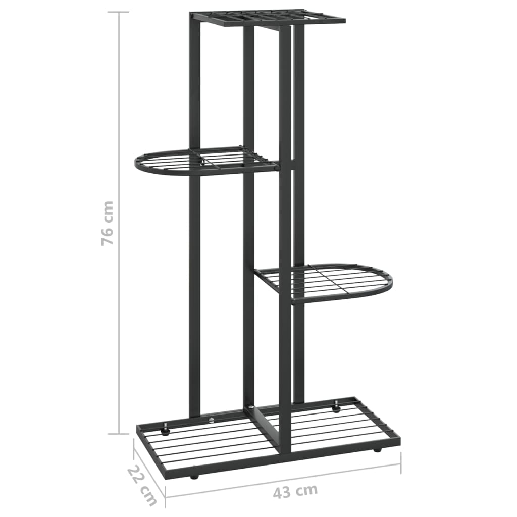 Bloemenstandaard met 4 lagen 43x22x76 cm metaal