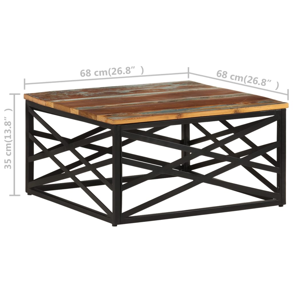 Salontafel 68x68x35 cm massief mangohout