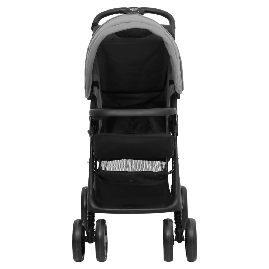 Kinderwagen 3-in-1 staal en zwart