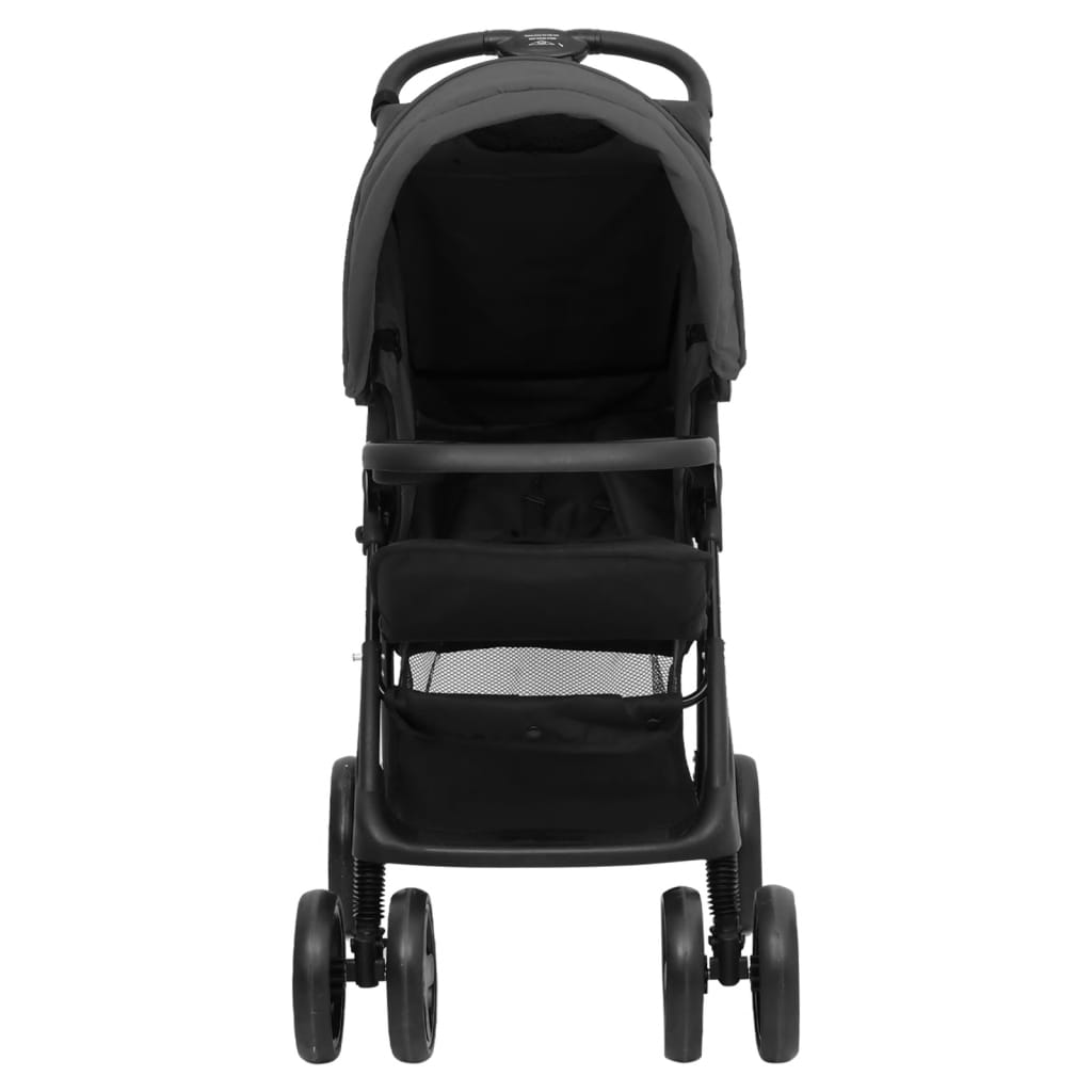 Kinderwagen 3-in-1 staal en zwart