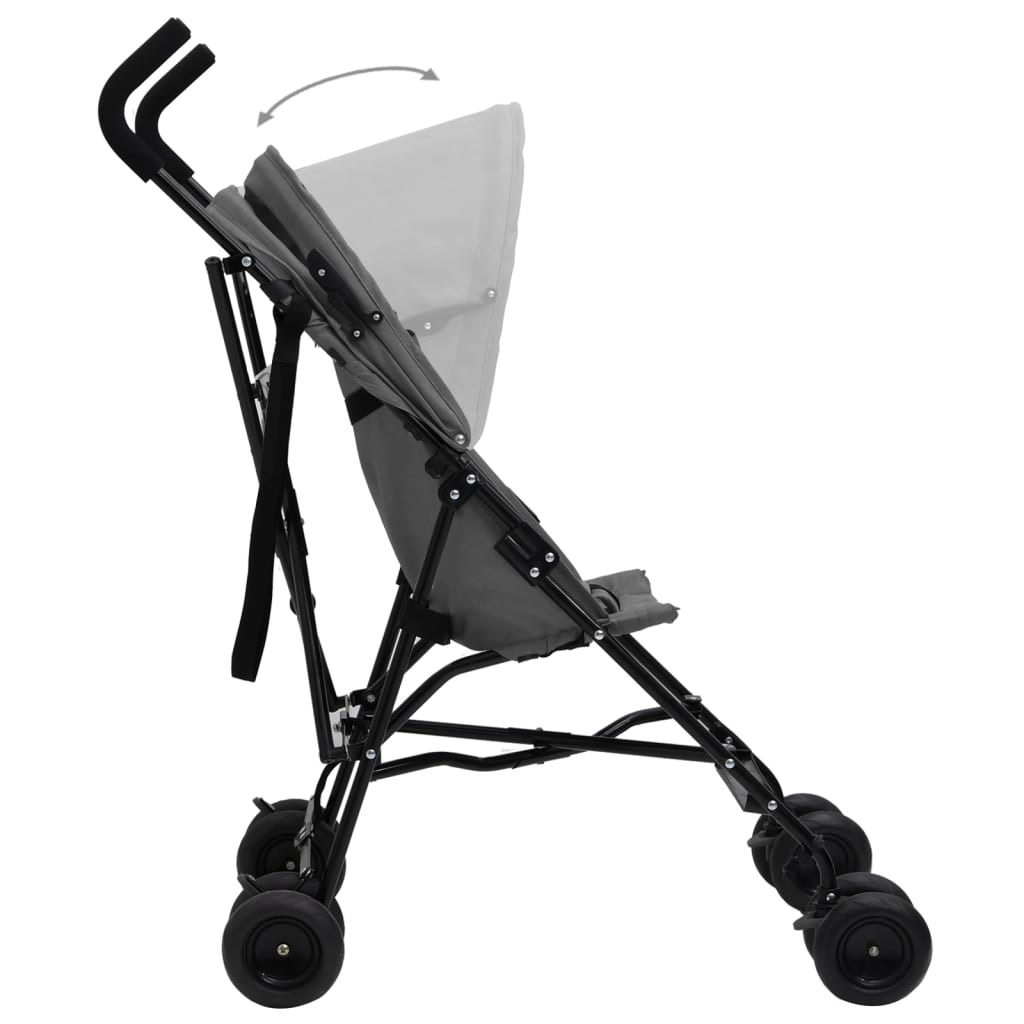 Kinderbuggy staal en zwart