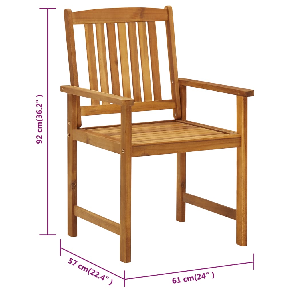 Tuinstoelen 8 st met kussens massief acaciahout