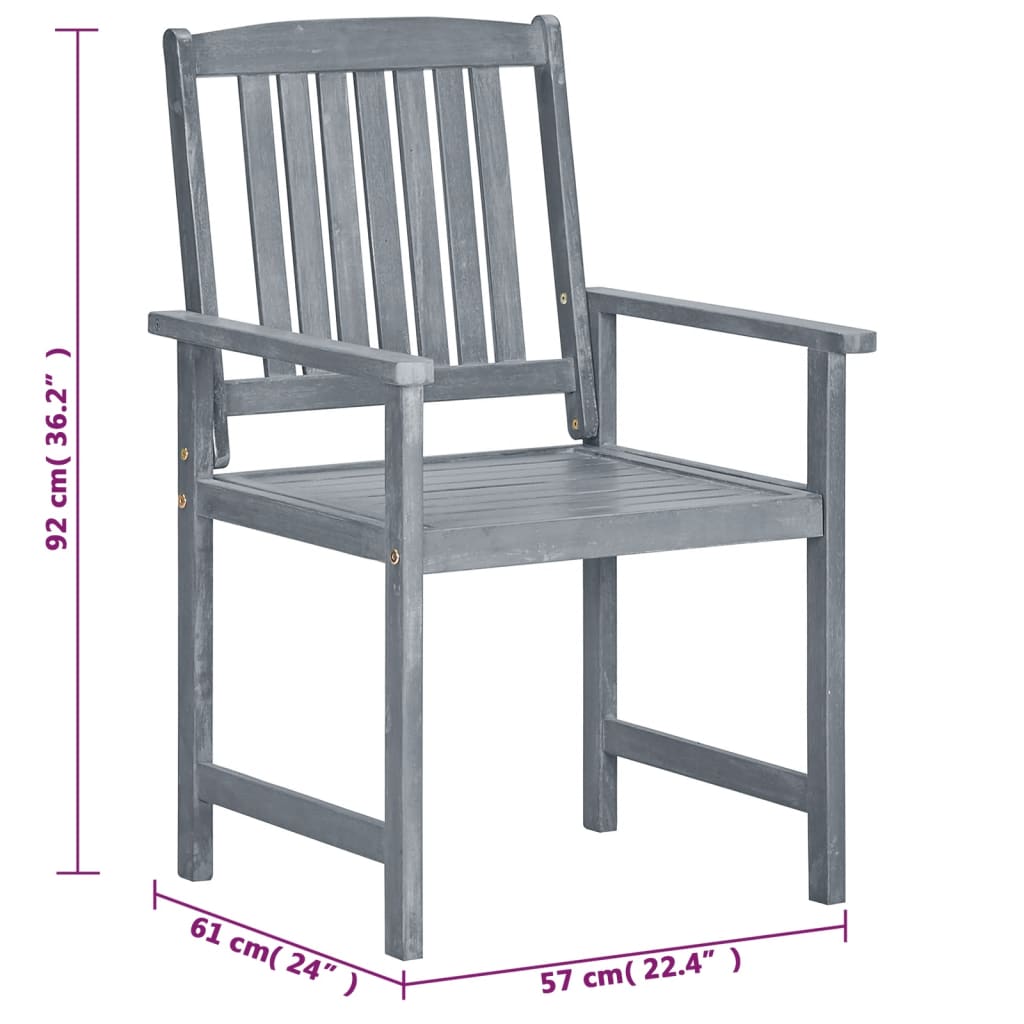 Tuinstoelen 4 st massief acaciahout