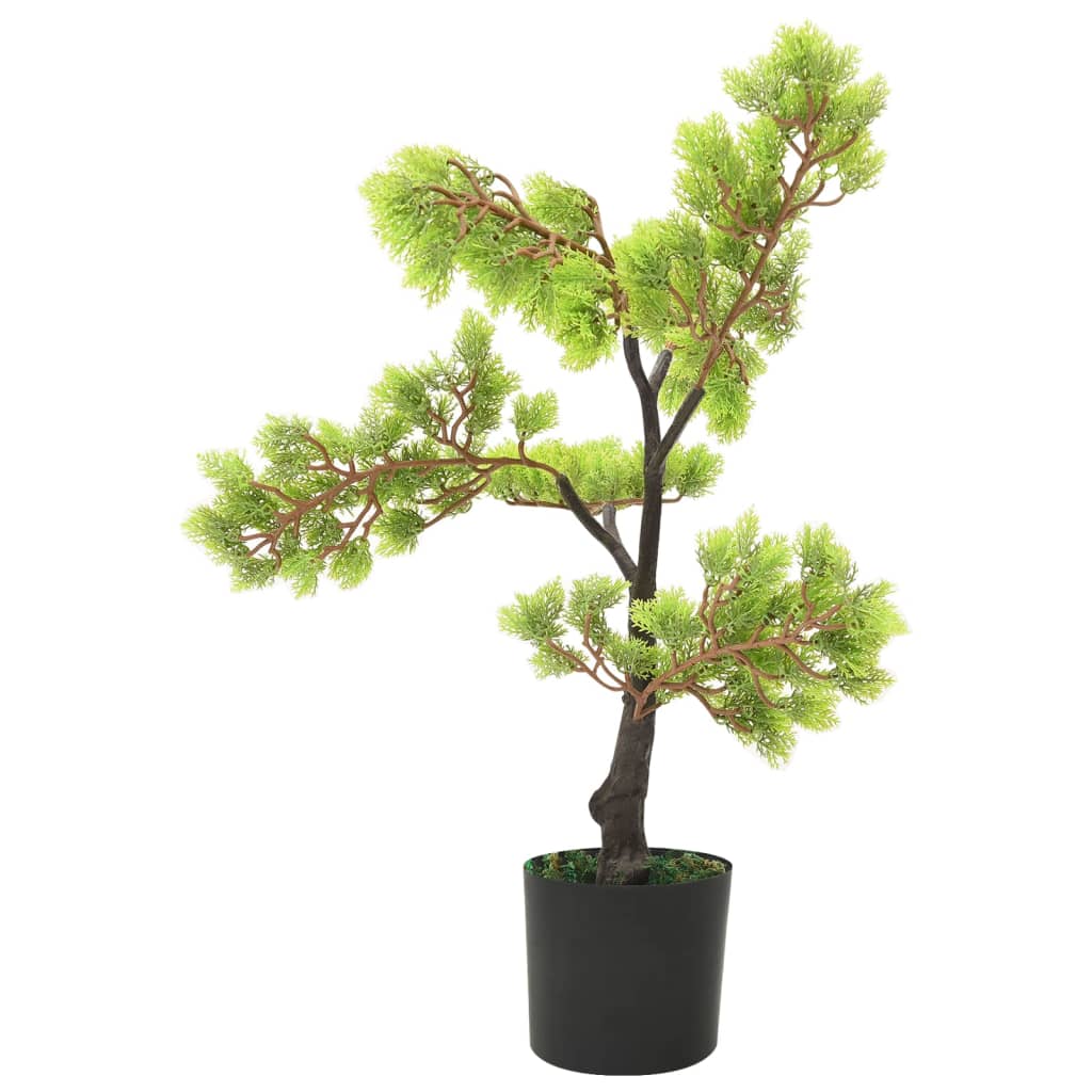 Kunstplant met pot cipres bonsai 60 cm groen