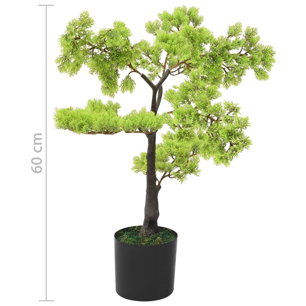 Kunstplant met pot cipres bonsai 60 cm groen