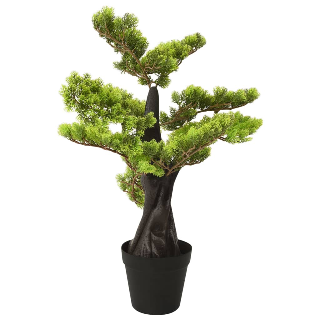 Kunstplant met pot cipres bonsai 60 cm groen