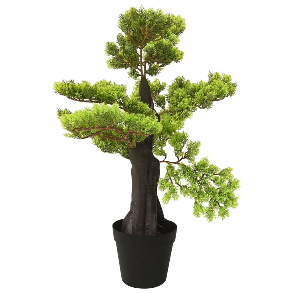 Kunstplant met pot cipres bonsai 60 cm groen