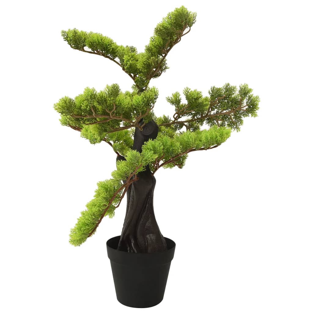 Kunstplant met pot cipres bonsai 60 cm groen