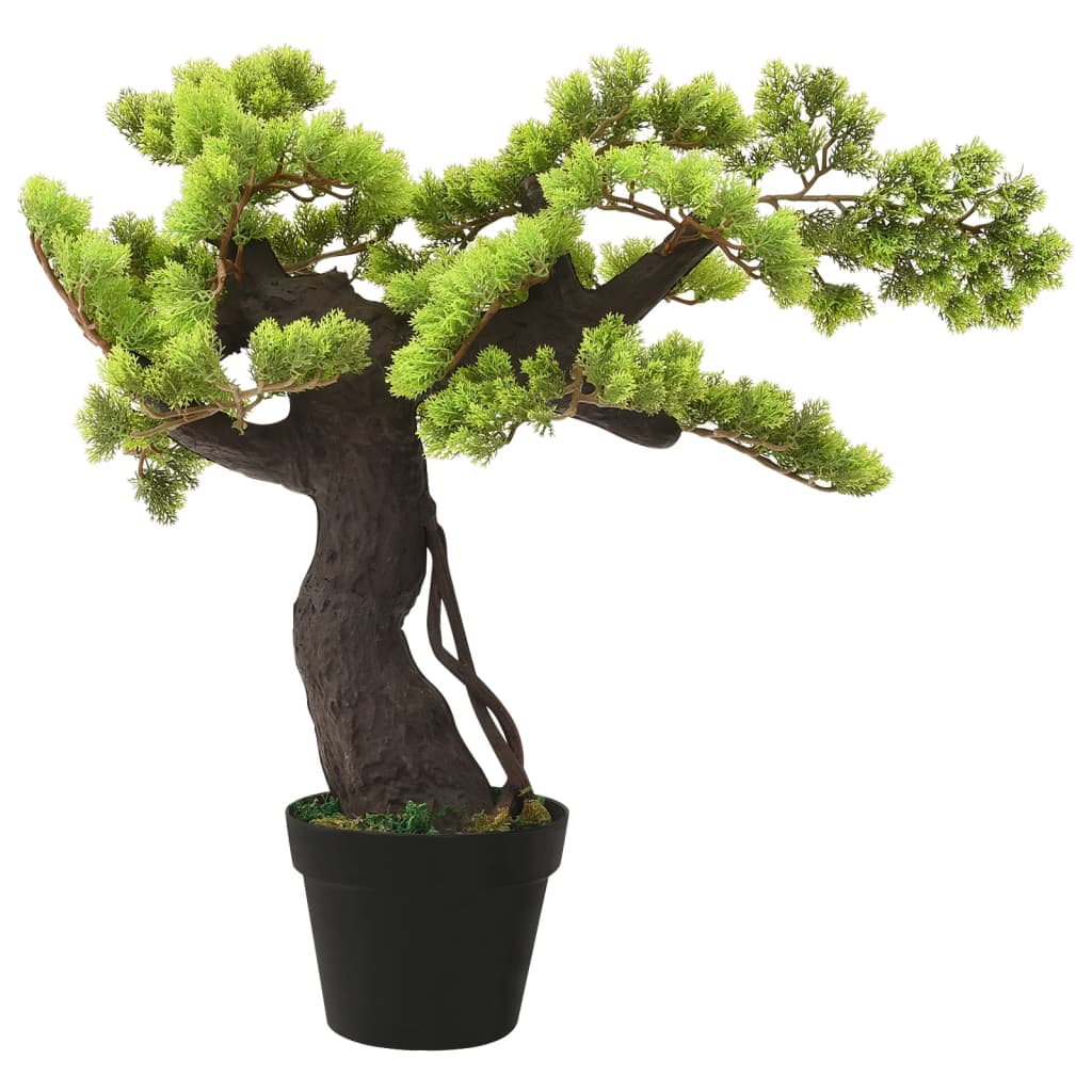 Kunstplant met pot cipres bonsai 60 cm groen