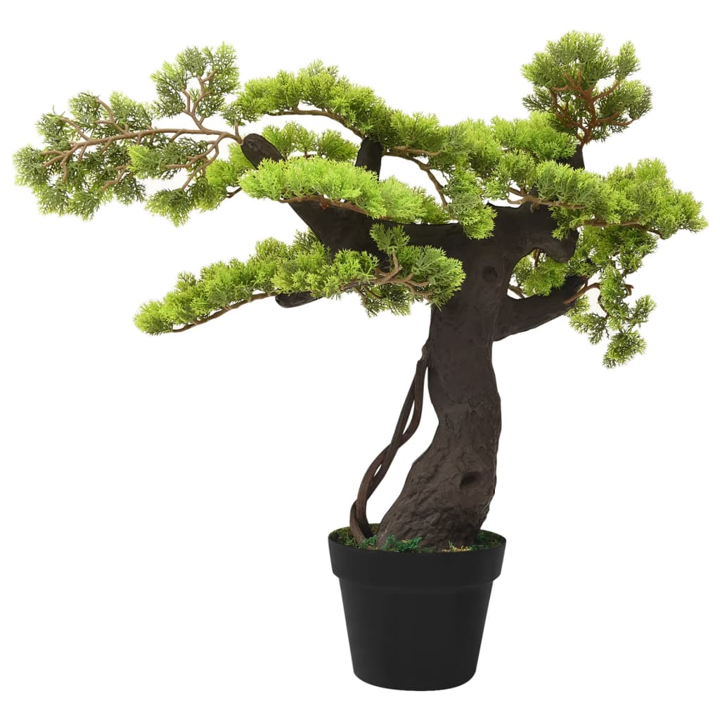 Kunstplant met pot cipres bonsai 60 cm groen