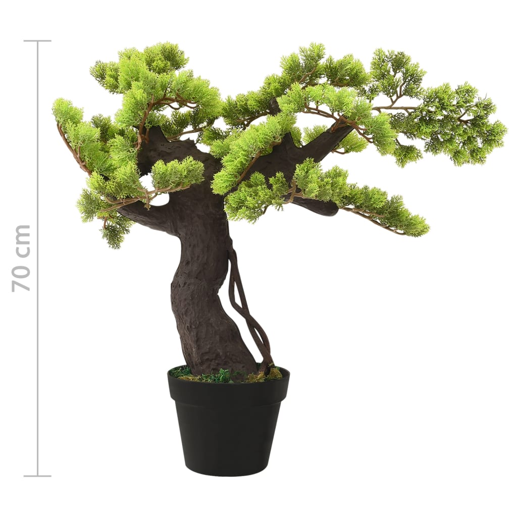 Kunstplant met pot cipres bonsai 60 cm groen