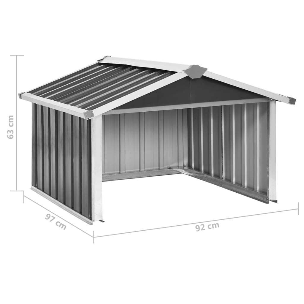 Overkapping voor robotmaaier 92x97x63 cm staal antracietkleurig