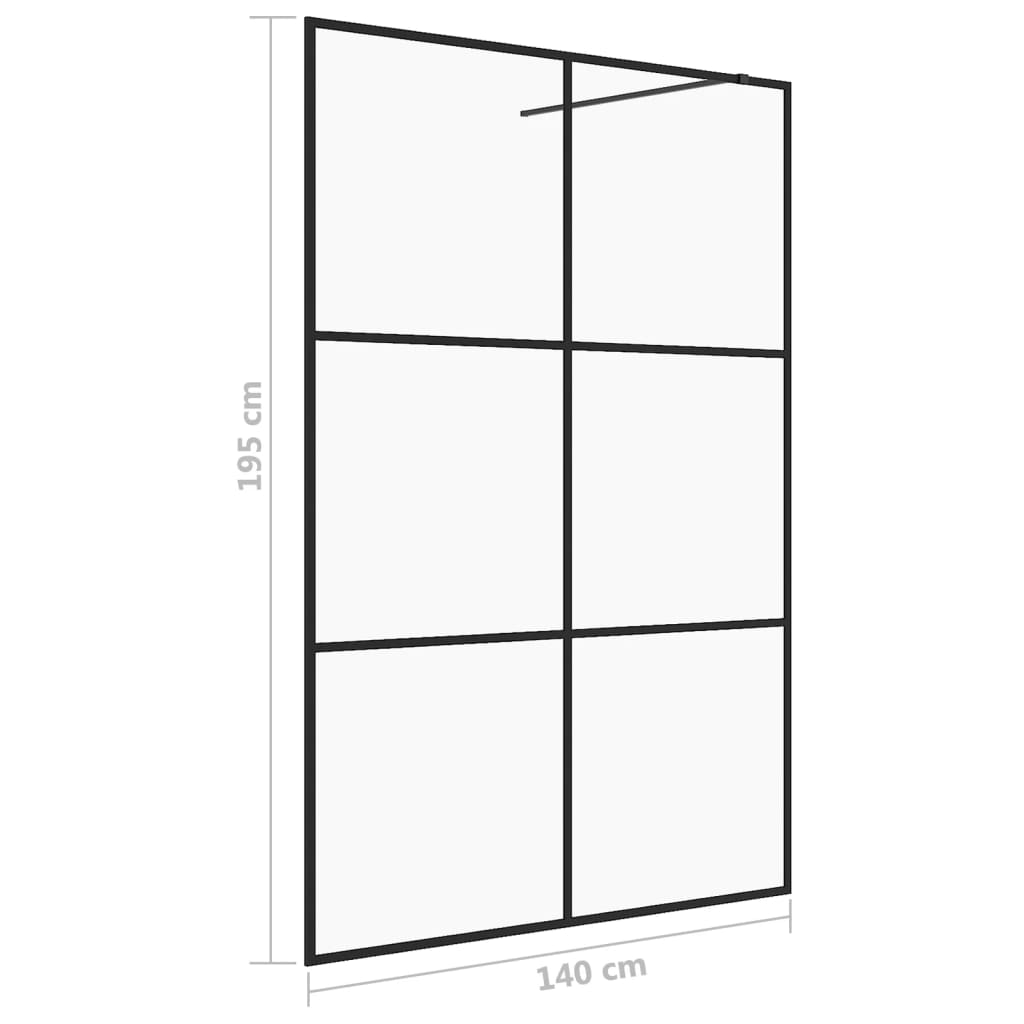 Inloopdouchewand 100x195 cm ESG-glas transparant en