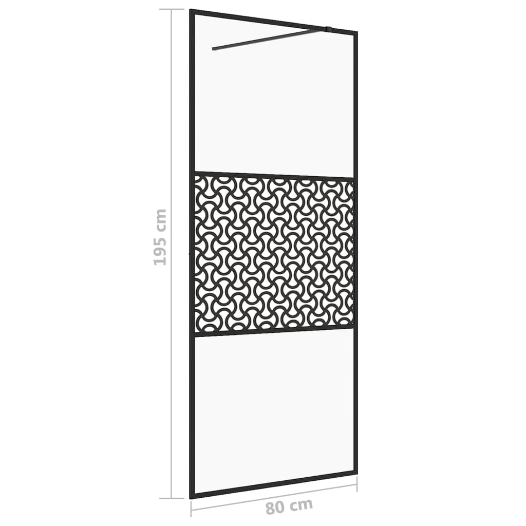 Inloopdouchewand 90x195 cm ESG-glas transparant en