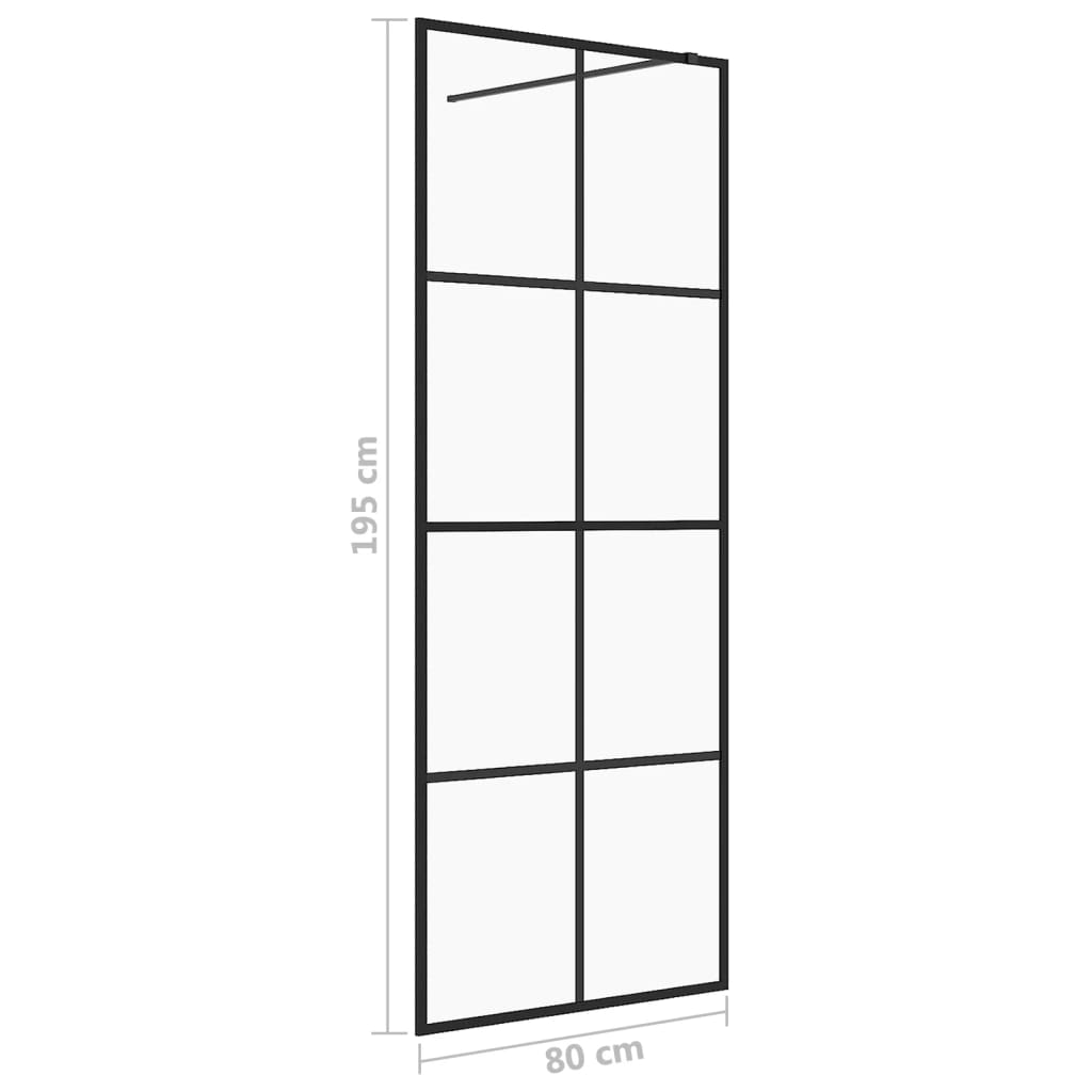 Inloopdouchewand 80x195 cm transparant ESG-glas