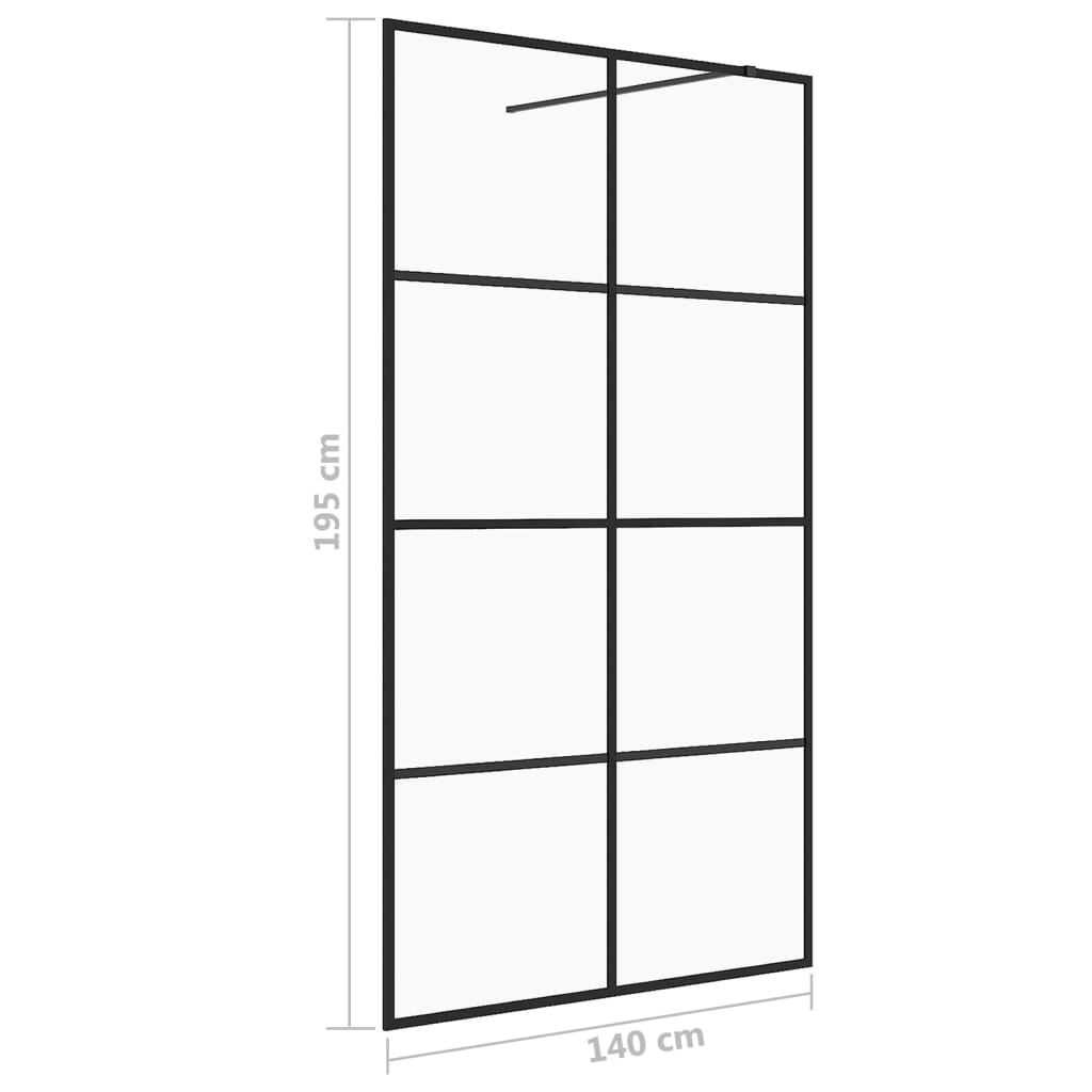 Inloopdouchewand 80x195 cm transparant ESG-glas