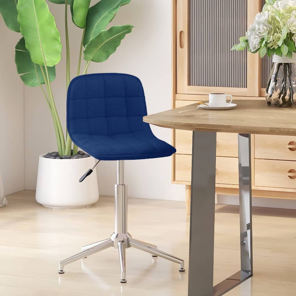 Eetkamerstoelen 2 st draaibaar stof blauw