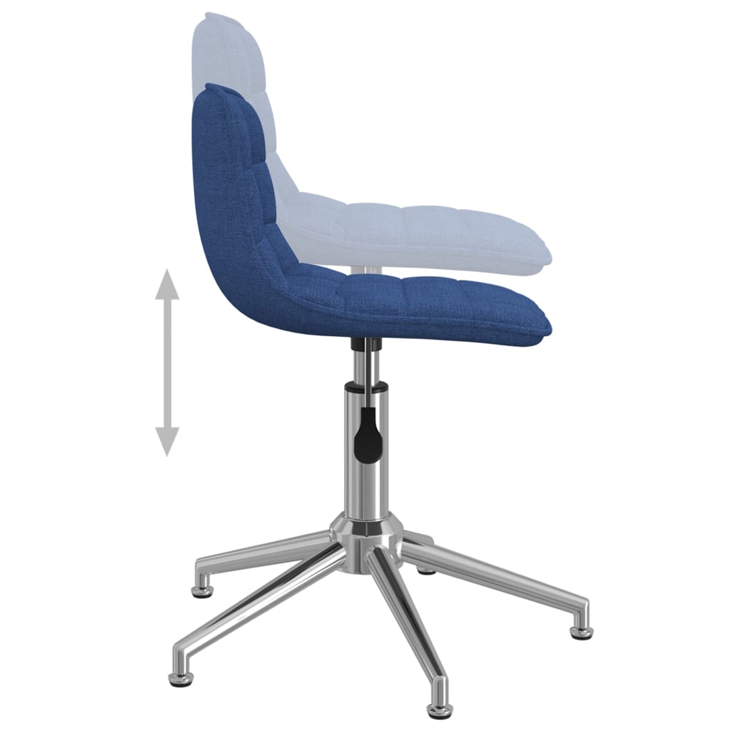 Eetkamerstoelen 2 st draaibaar stof blauw